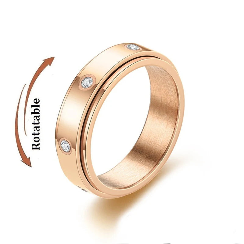 Bague anti-stress en acier inoxydable pour homme et femme.