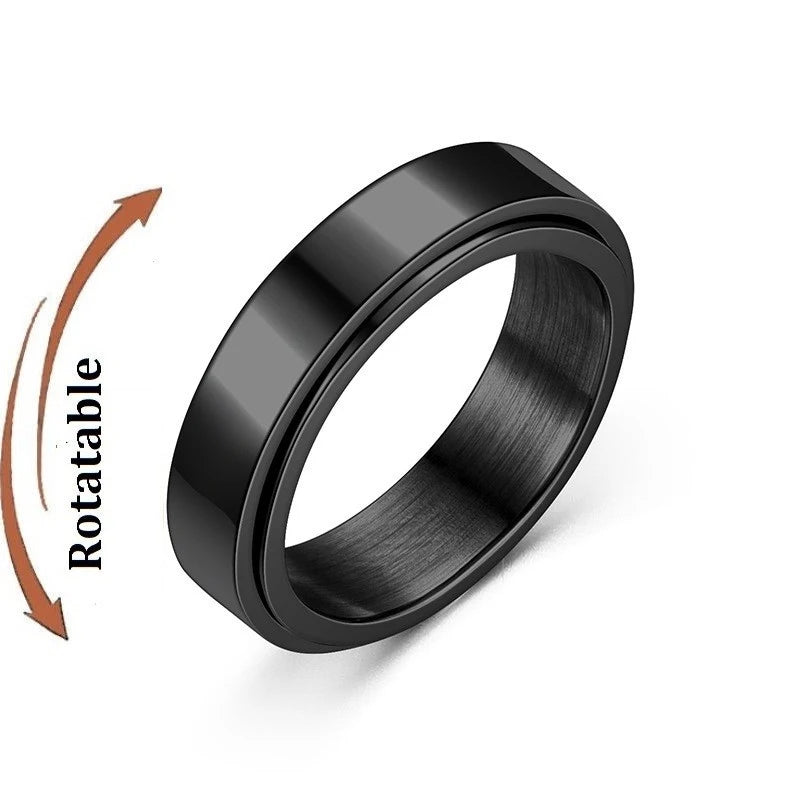Bague anti-stress en acier inoxydable pour homme et femme.