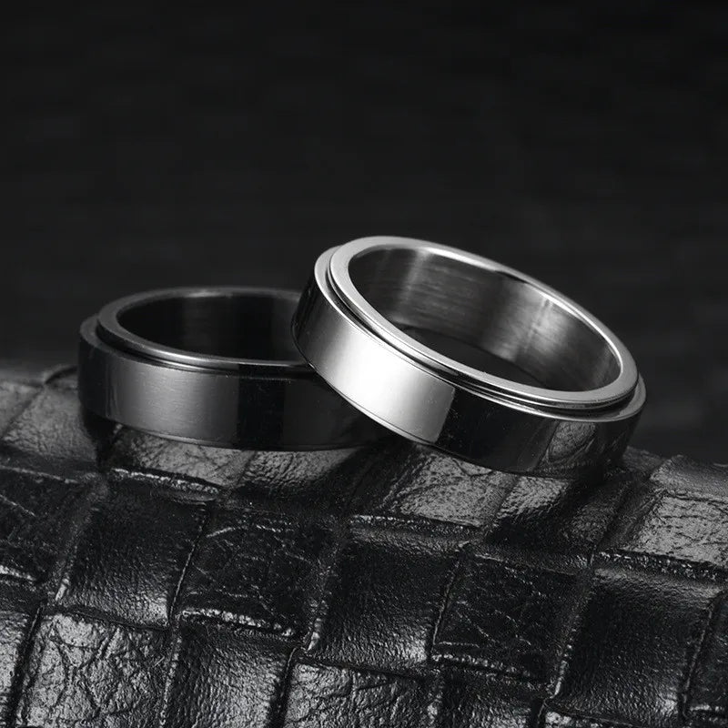 Bague anti-stress en acier inoxydable pour homme et femme.