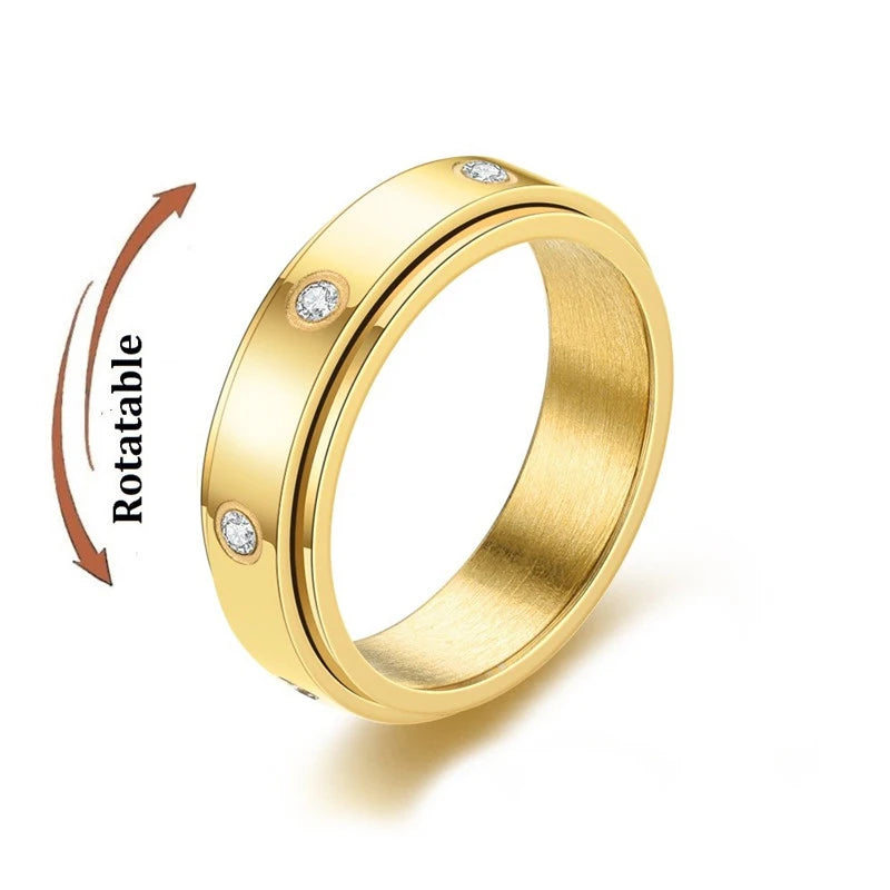 Bague anti-stress en acier inoxydable pour homme et femme.