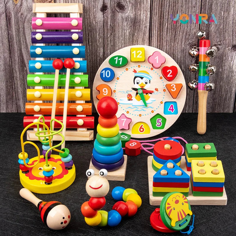 Jouets Montessori en Bois 9 en 1.
