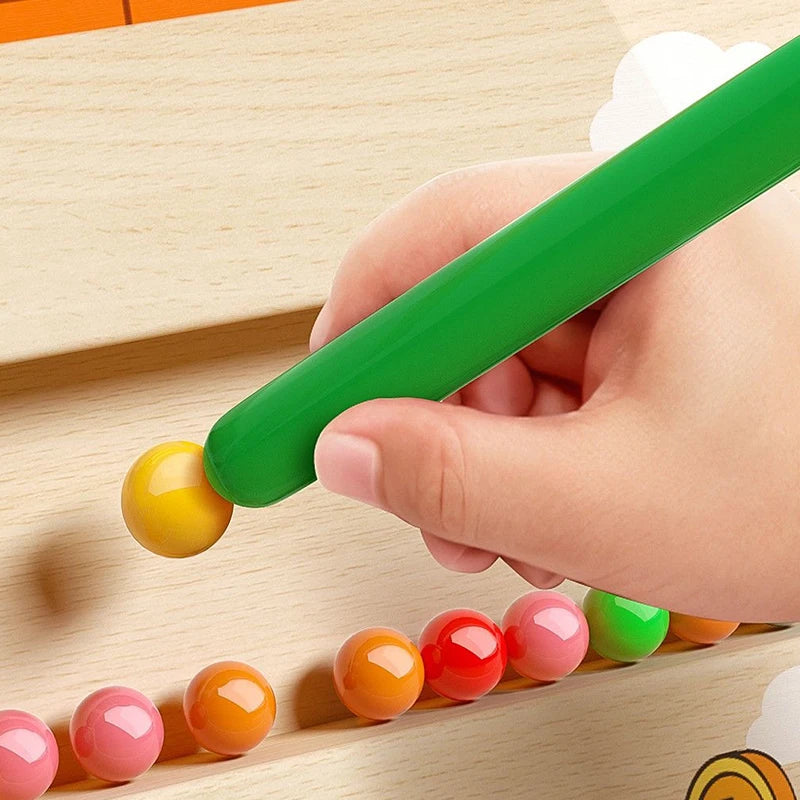 Labyrinthe magnétique de couleurs et de chiffres, jouets Montessori