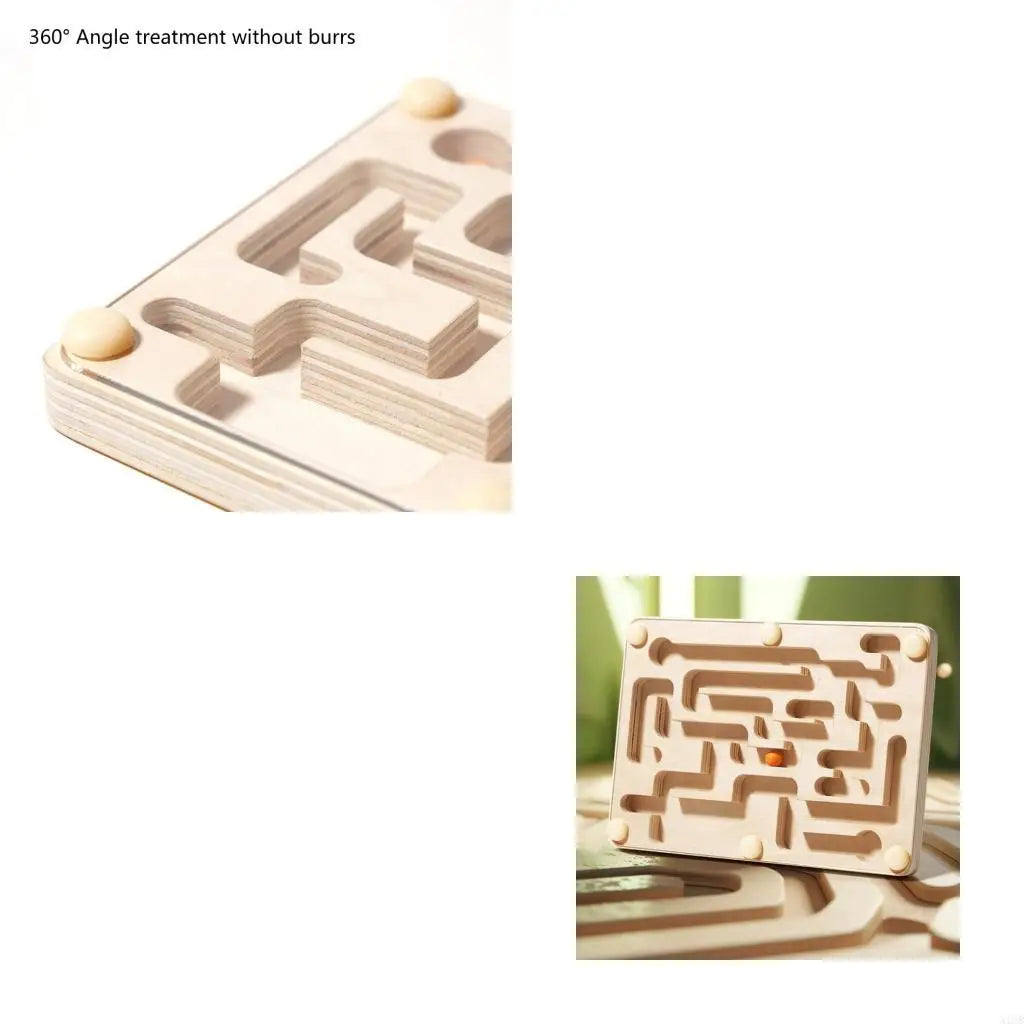 Jeu de labyrinthe en bois avec perle.