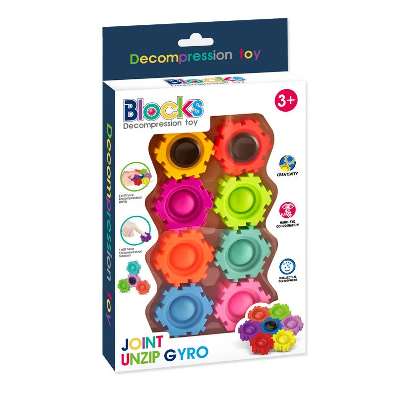 Blocs de construction à bulles pour enfant (8 pièces). Jeu anti-stress.