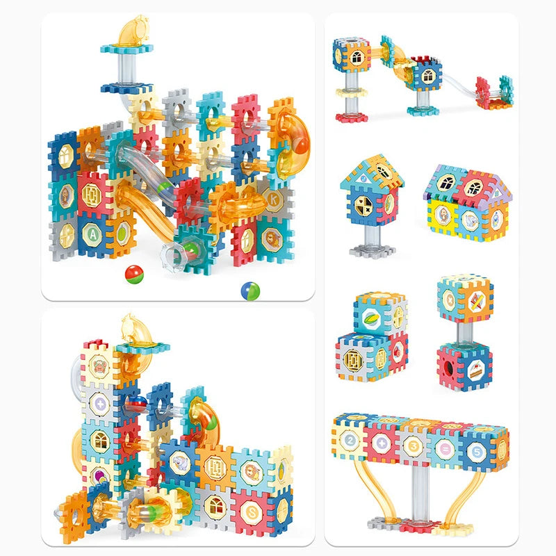 Blocs de construction à billes, briques d'assemblage.