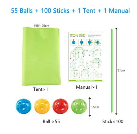 Kit de construction de fort pour enfants.