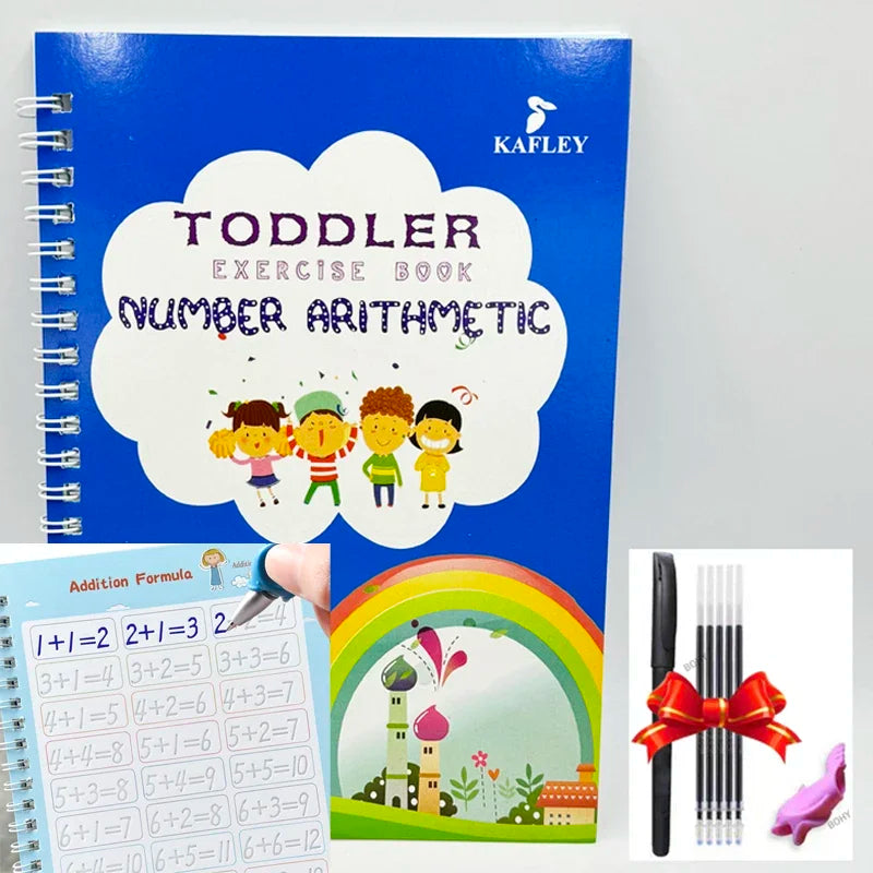 Cahier d'exercice pour enfant, cahier de calligraphie magique.