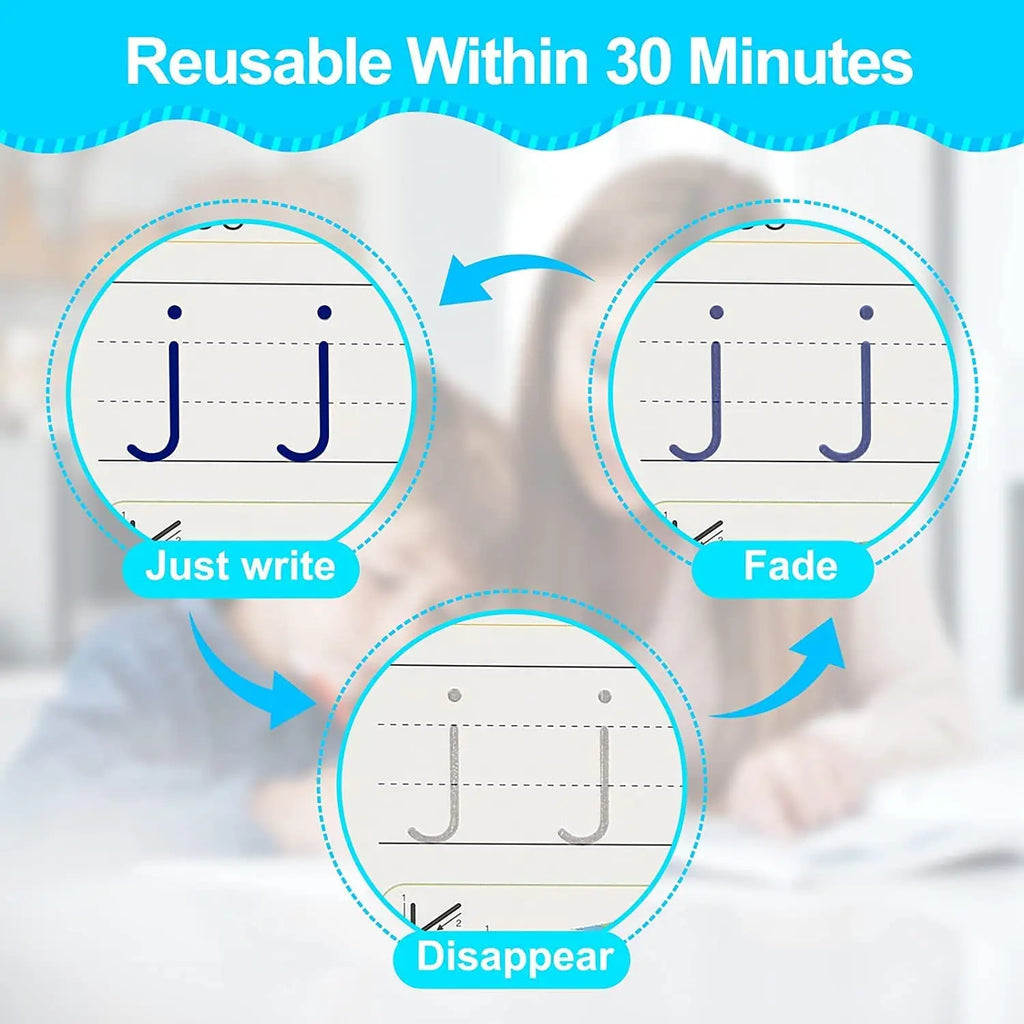 Cahier d'exercice pour enfant, cahier de calligraphie magique.