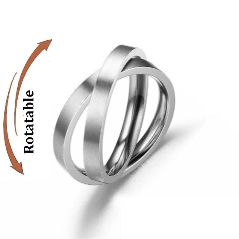 Bague anti-stress en acier inoxydable pour homme et femme.