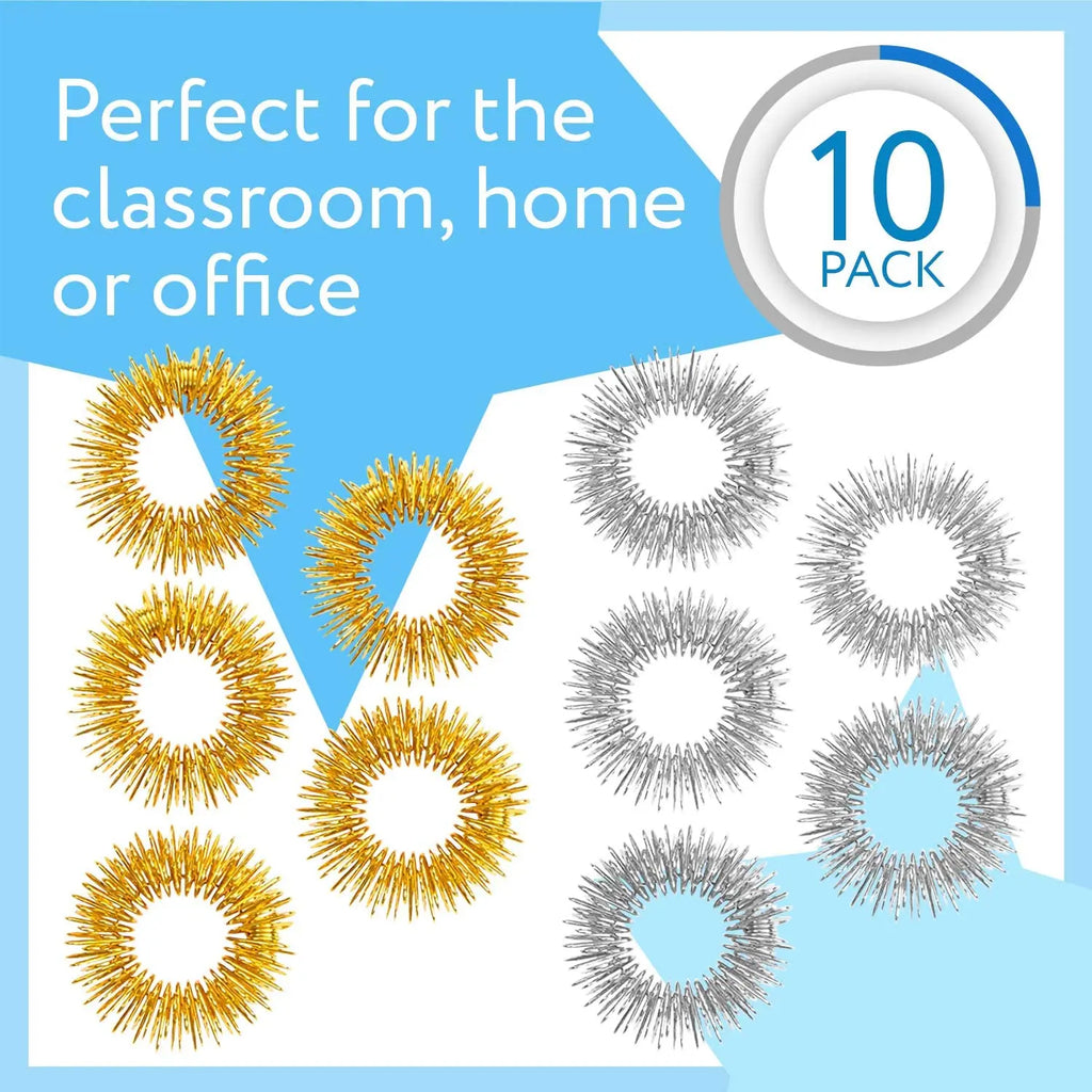 Anneaux sensoriels, anneaux de massage par acupression pour les doigts (10 pièces).