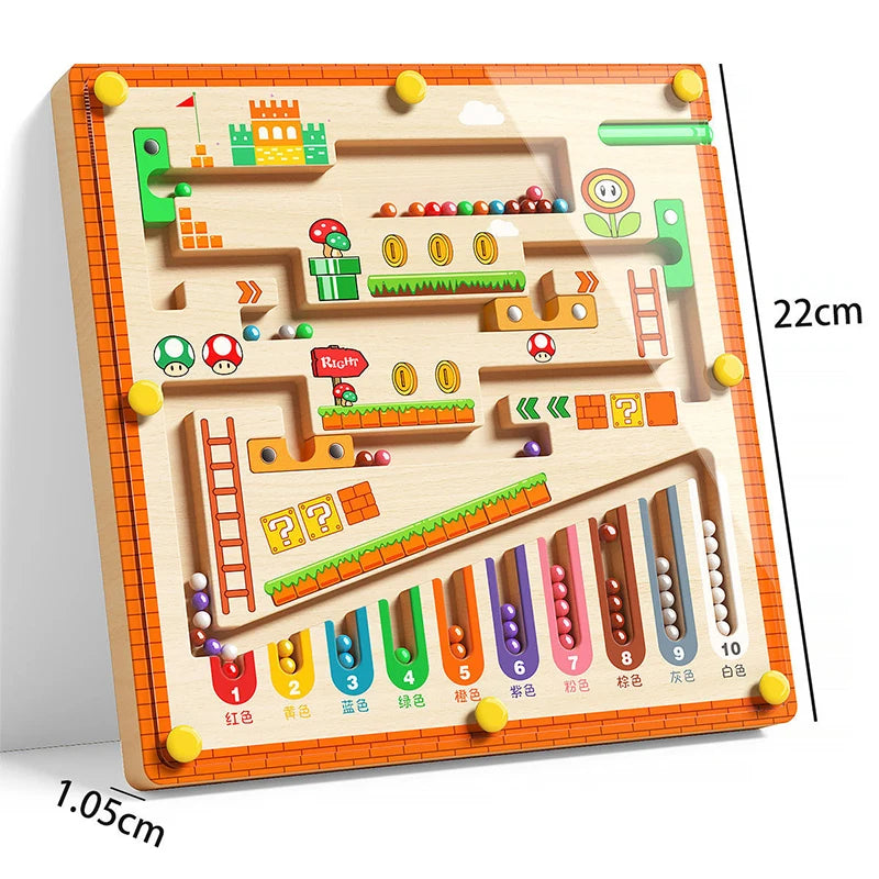 Labyrinthe magnétique de couleurs et de chiffres, jouets Montessori