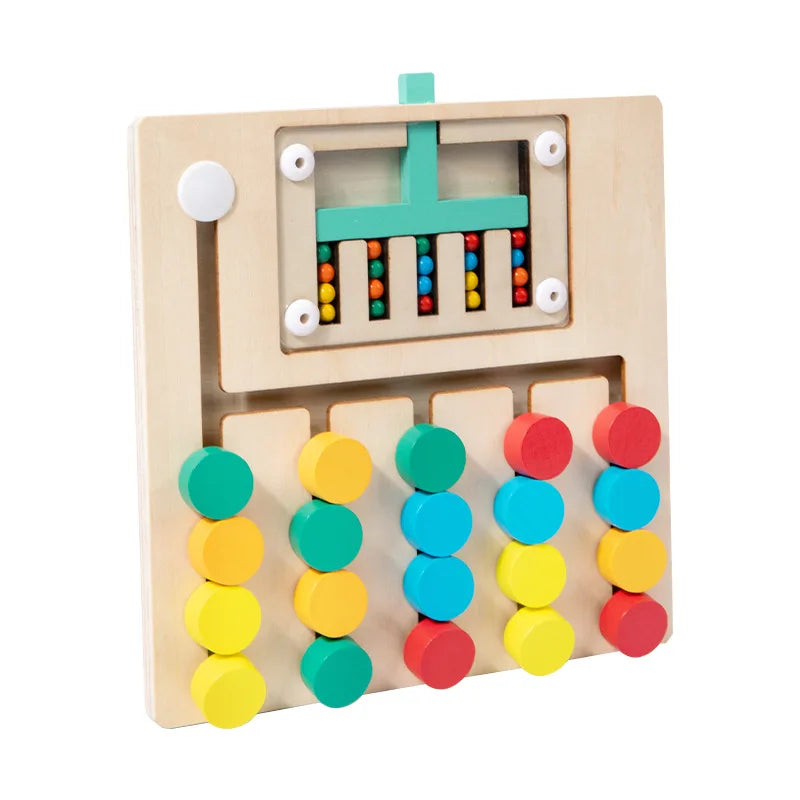 Puzzle en bois de couleurs assorties Montessori.