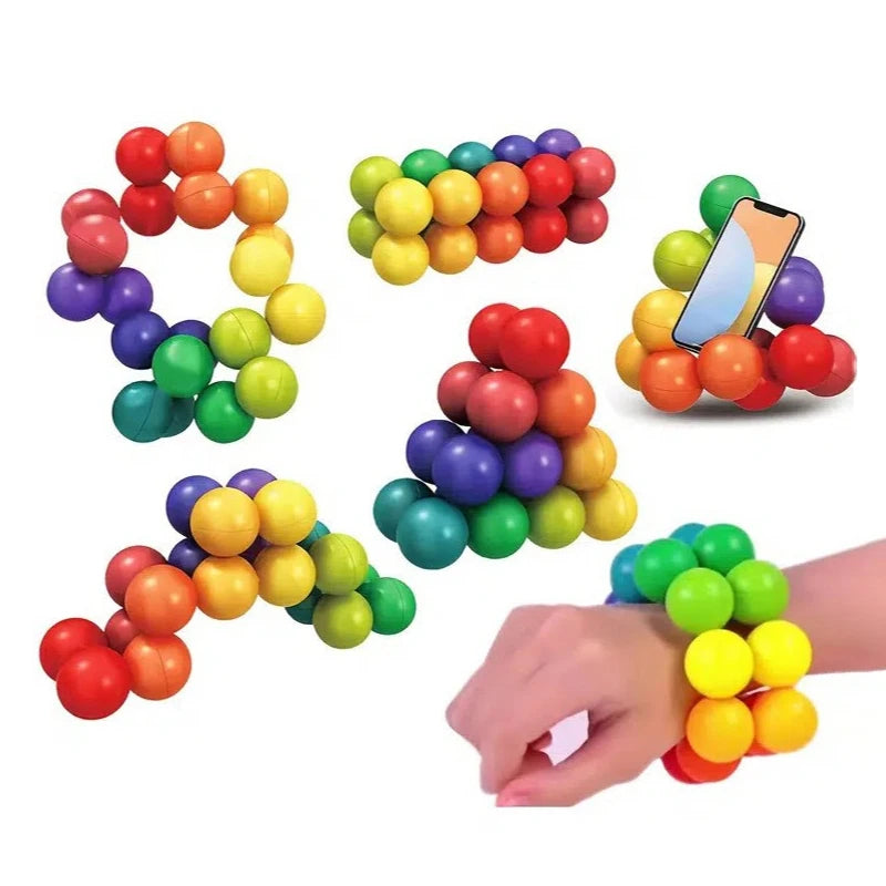 Boules éducatives colorées 3D. Jeu Montessori pour soulagement du stress et de l'anxiété.