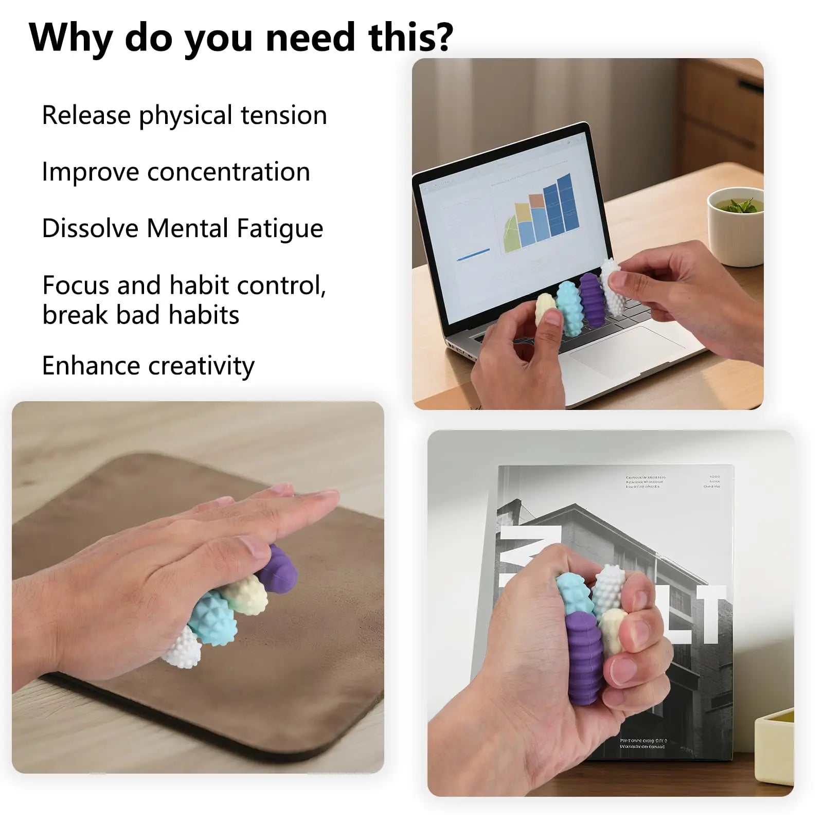 Balles magnétiques anti-stress (4 pièces).