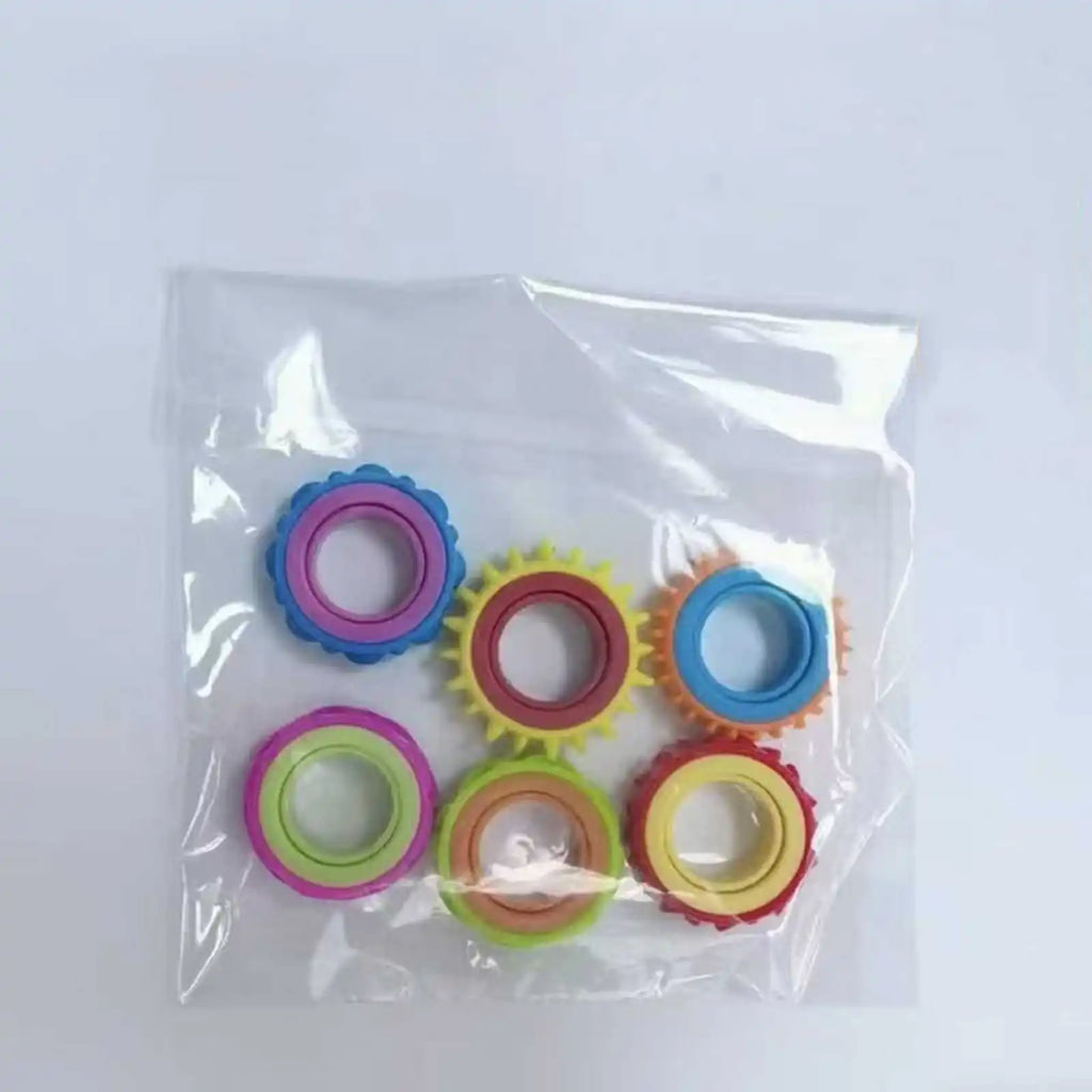 Bagues rotatives pour enfants, anneau sensoriel pour les doigts (6 pièces).