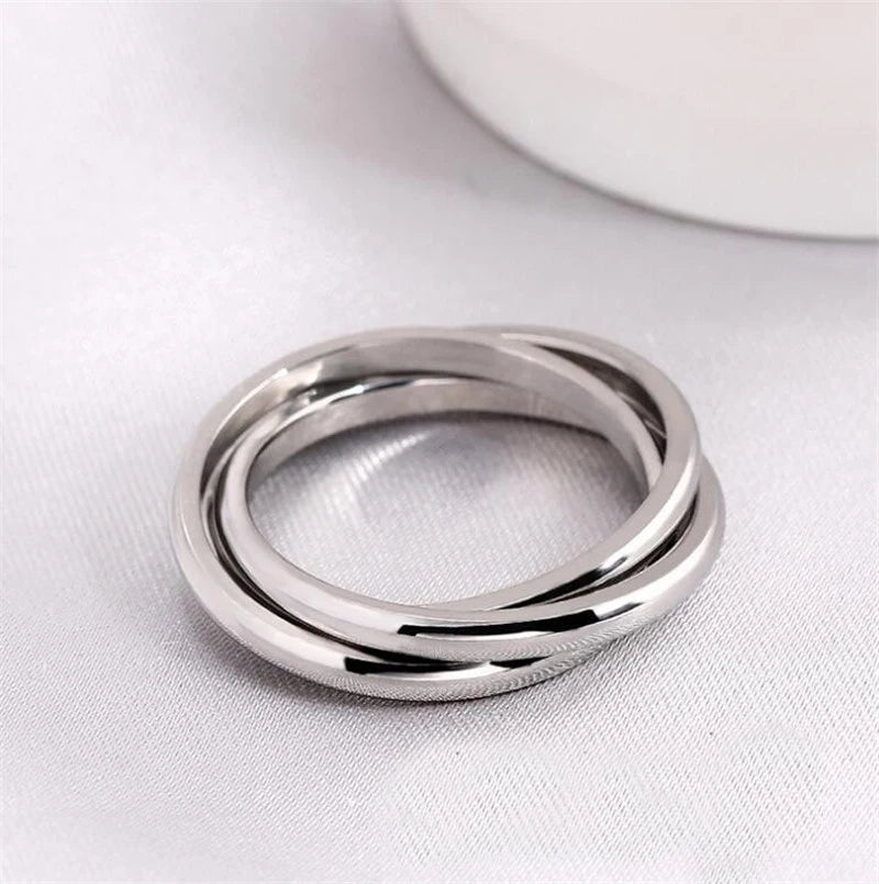 Bague anti-stress en acier inoxydable pour homme et femme.