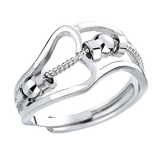 Bague anti-stress pour femme avec perles rotatives.