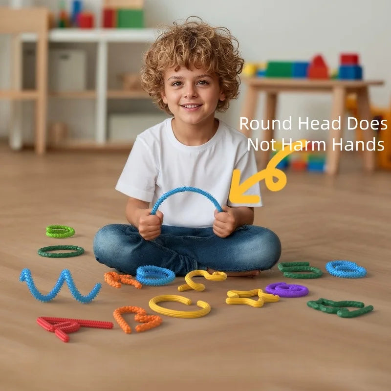 Jouets sensoriels texturés en silicone flexibles pour enfants (8 pièces).