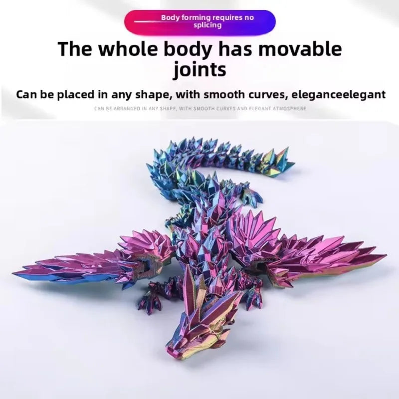 Dragon volant avec ailes dégradées et œuf imprimés en 3D.