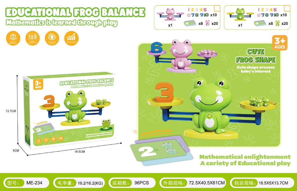 Jouet d'équilibre mathématiques en forme de grenouille.