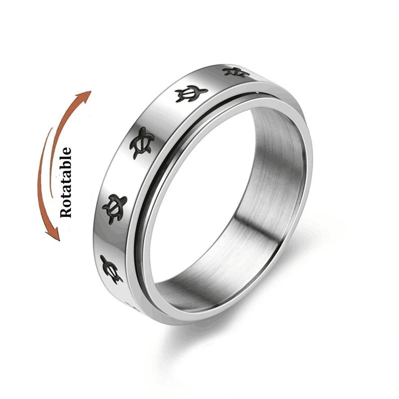 Bague anti-stress en acier inoxydable pour homme et femme.