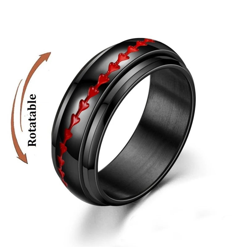 Bague anti-stress en acier inoxydable pour homme et femme.