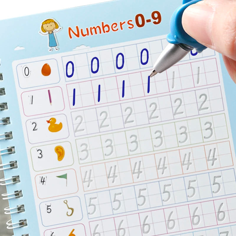 Cahier d'exercice pour enfant, cahier de calligraphie magique.