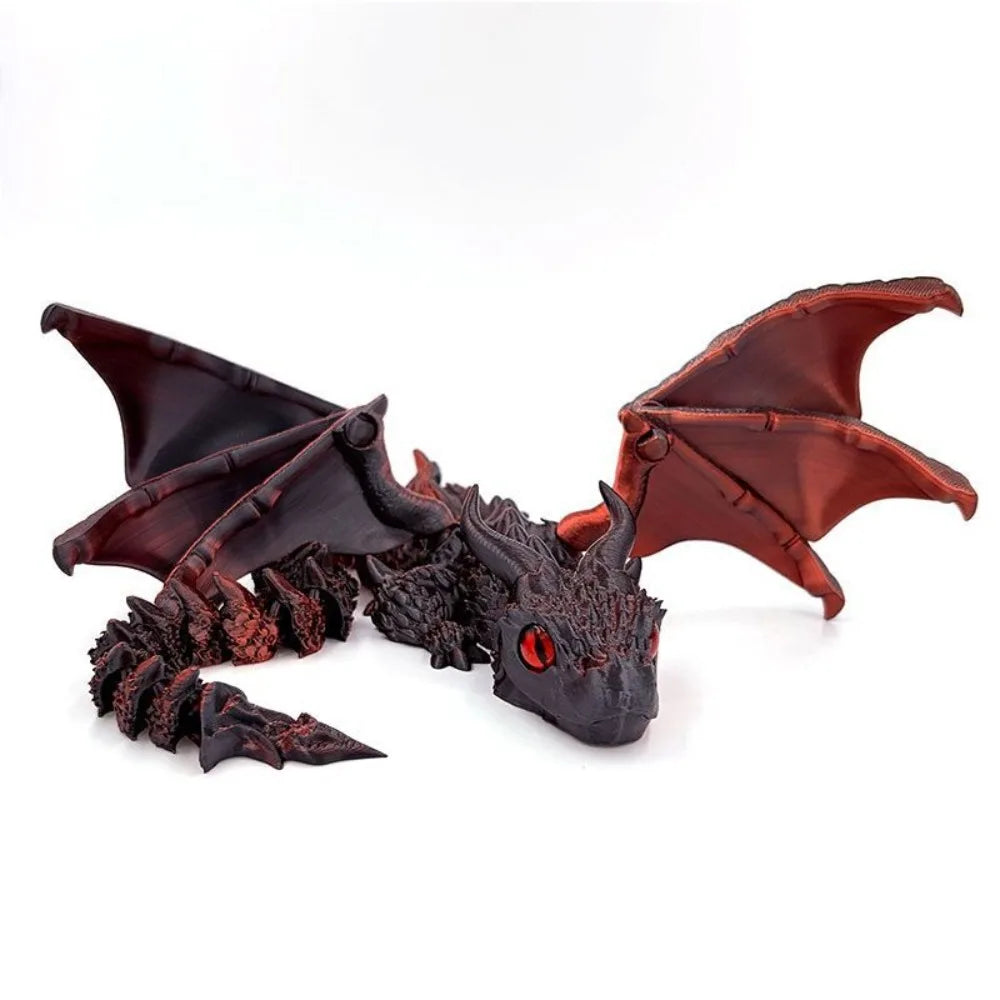 Dragon articulé avec aile mobile imprimé en 3D.