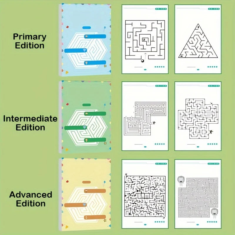 Livre de labyrinthes, entraînement à la concentration.