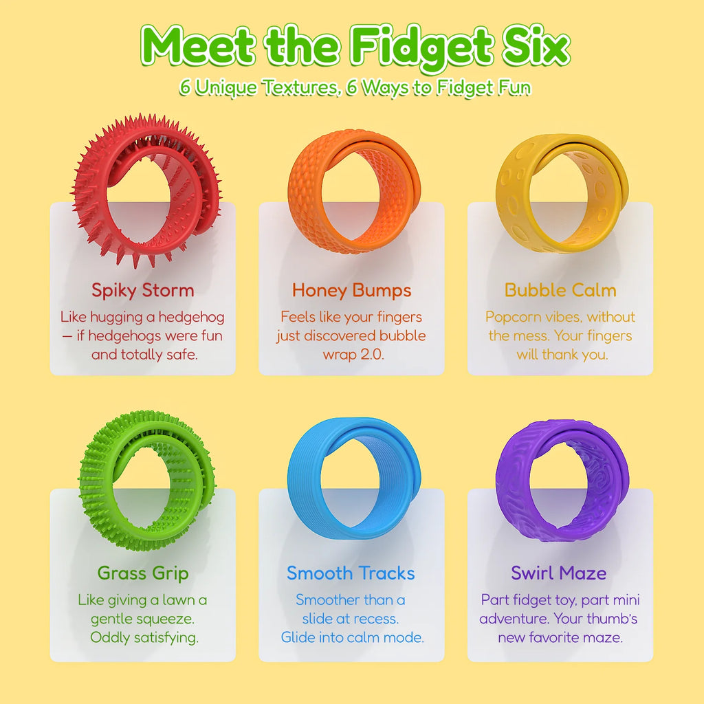 Bracelets sensoriels à claquer (6 pièces).