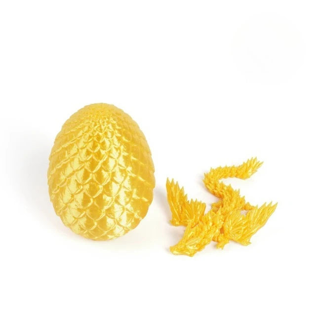 Dragon volant avec ailes dégradées et œuf imprimés en 3D.