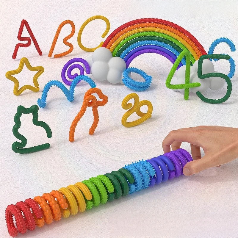 Jouets sensoriels texturés en silicone flexibles pour enfants (8 pièces).