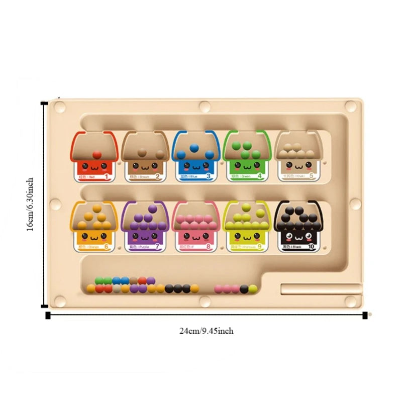 Jeu de positionnement en bois magnétique.