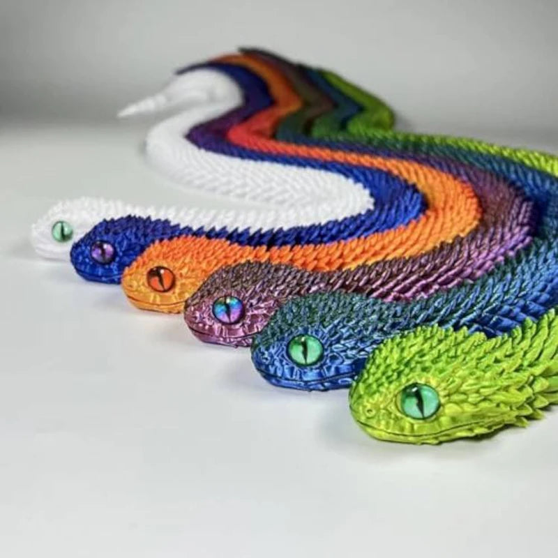 Serpent articulé imprimé en 3D.