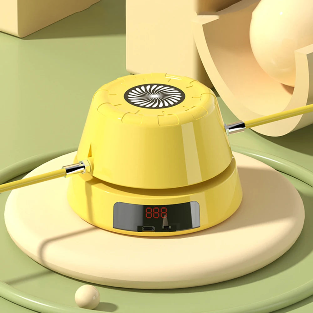 Machine à sauter électrique télécommandée avec compteur numérique.