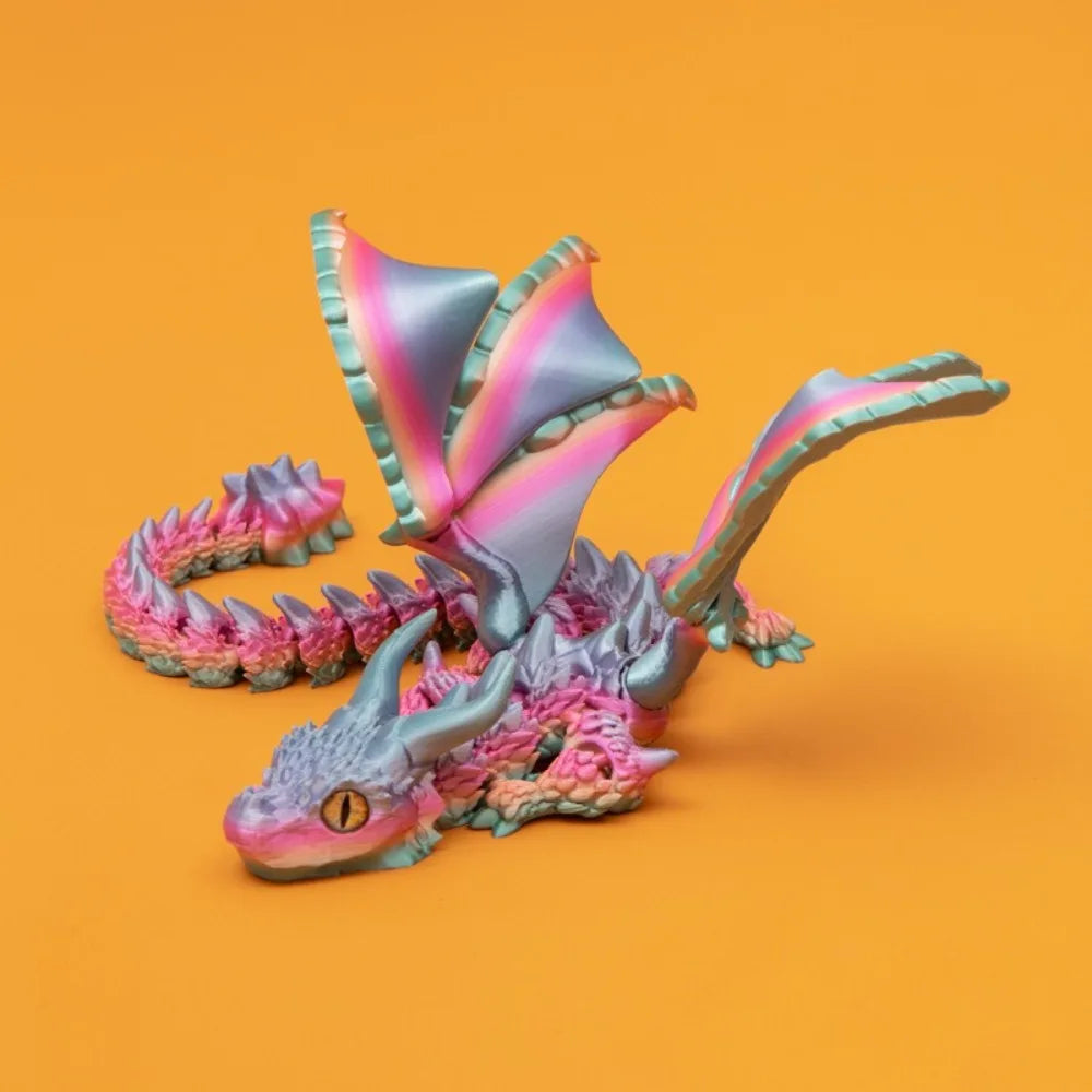 Dragon articulé avec aile mobile imprimé en 3D.