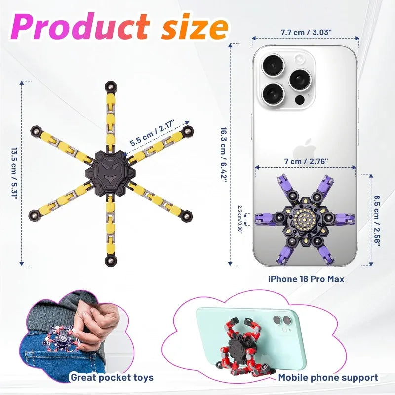 Toupie transformable anti-stress, gyroscope pour doigts.