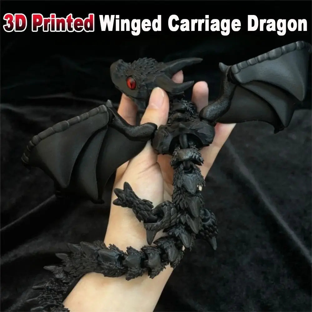 Dragon articulé avec aile mobile imprimé en 3D.