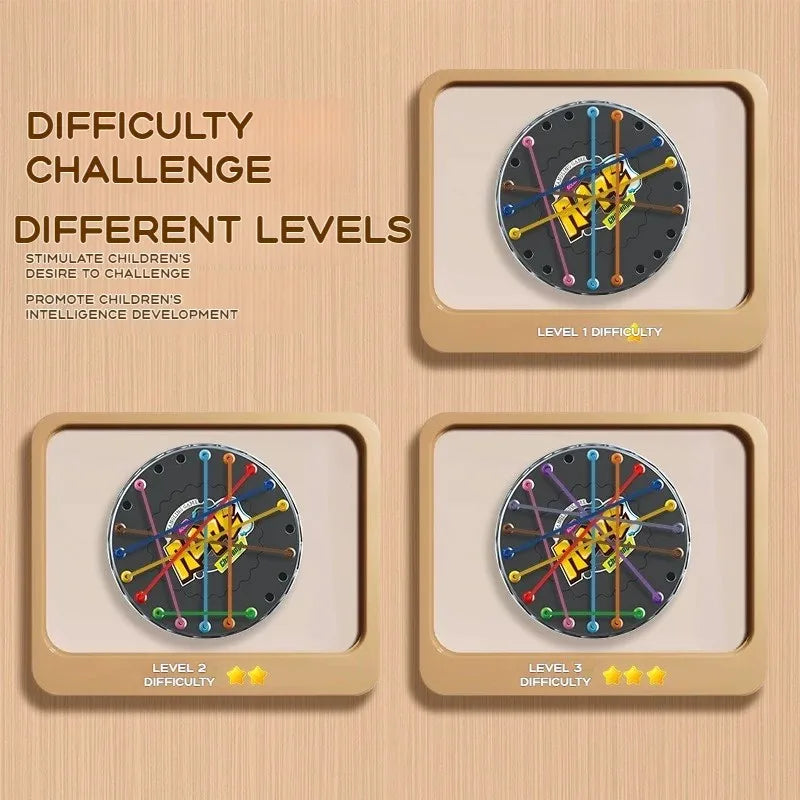 Casse-Tête de cordes entrelacées. Jeu de société stratégique avec défi de dénouage de nœuds.