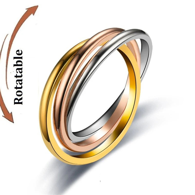 Bague anti-stress en acier inoxydable pour homme et femme.