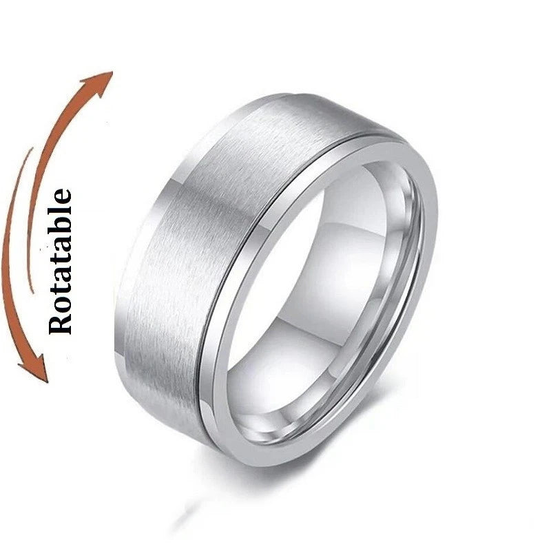 Bague anti-stress en acier inoxydable pour homme et femme.