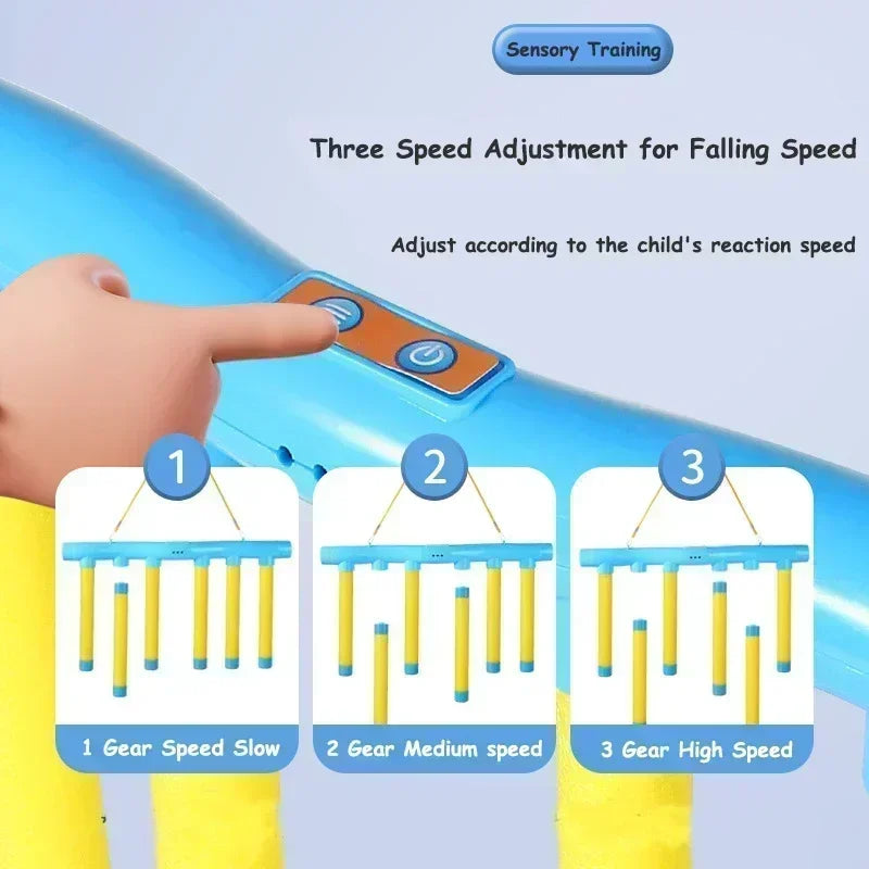 Jeu de défis avec bâtons tombants pour enfant. Jouet de capture de bâtons entraînant la capacité de réaction.