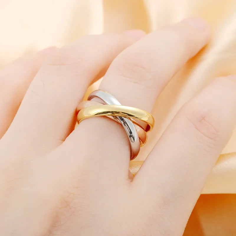 Bague anti-stress en acier inoxydable pour homme et femme.