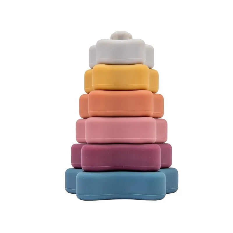 Blocs empilables en silicone, jouets à mordiller.