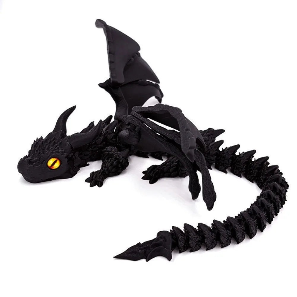 Dragon articulé avec aile mobile imprimé en 3D.