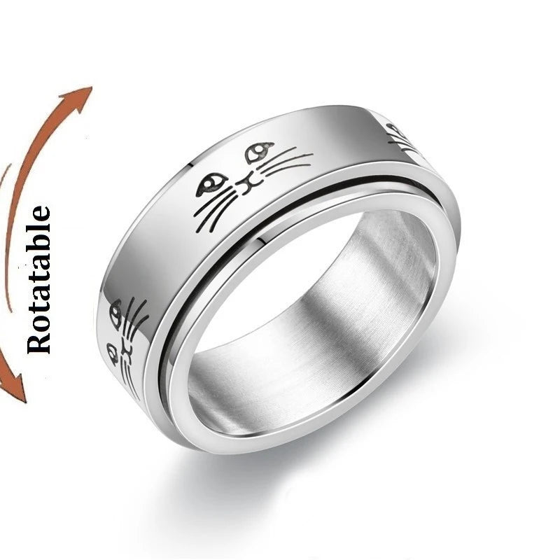 Bague anti-stress en acier inoxydable pour homme et femme.