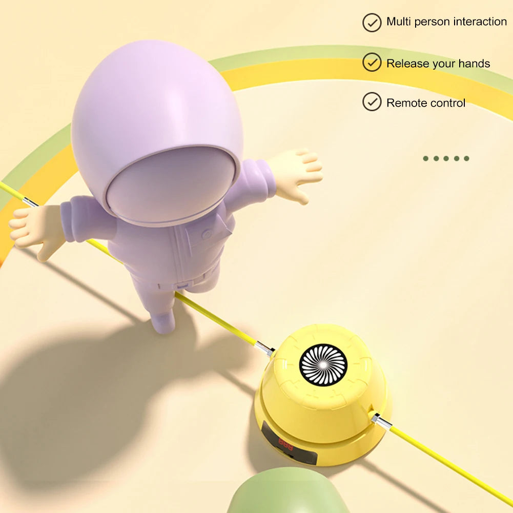 Machine à sauter électrique télécommandée avec compteur numérique.